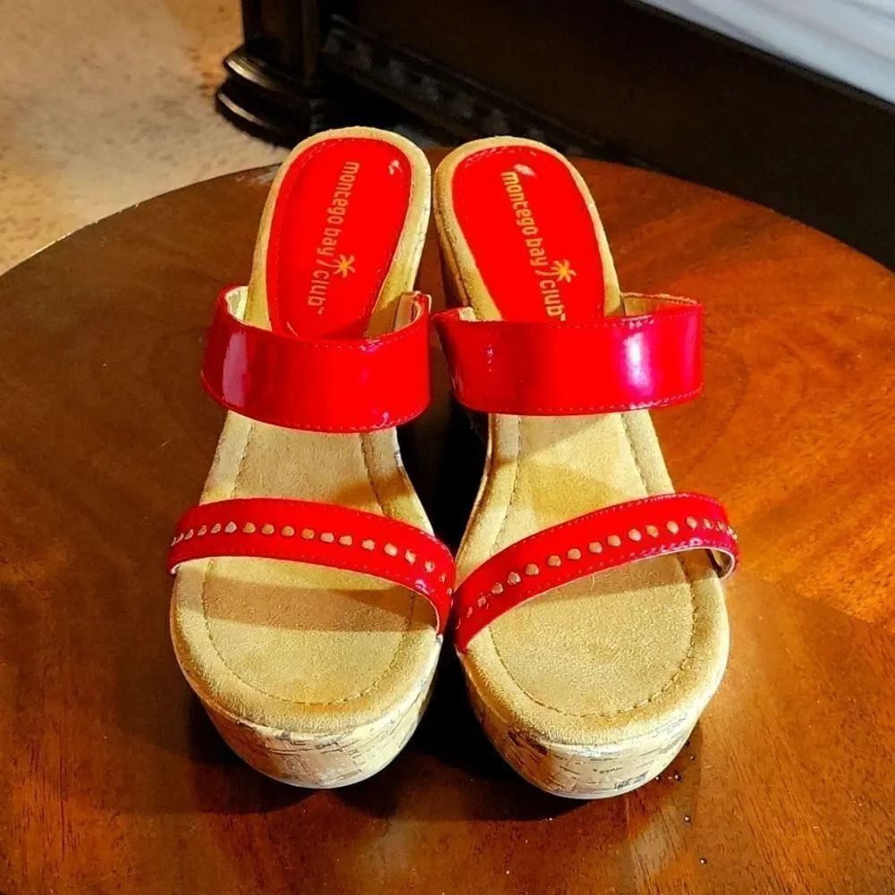 BRAND NEW MONTEGO BAY CLUB WEDGE STYLE OPEN TOE BARE BACK WOMEN"S SANDAL